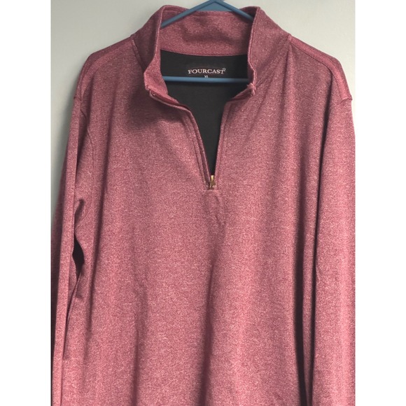 Fourcast Other - Fourcast Mens XL Quarter Zip Pullover Burgundy Mock Neck Sweater Outdoor Fish